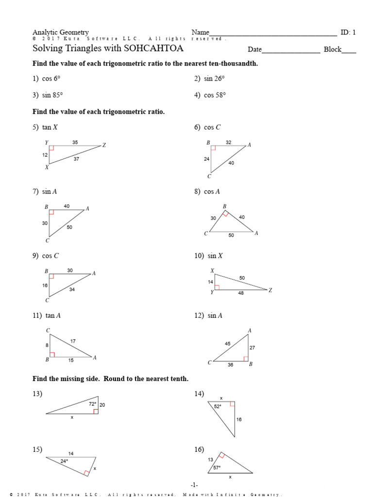 Trigonometric Ratios and Triangle Solutions | PDF | Trigonometry | Geometry