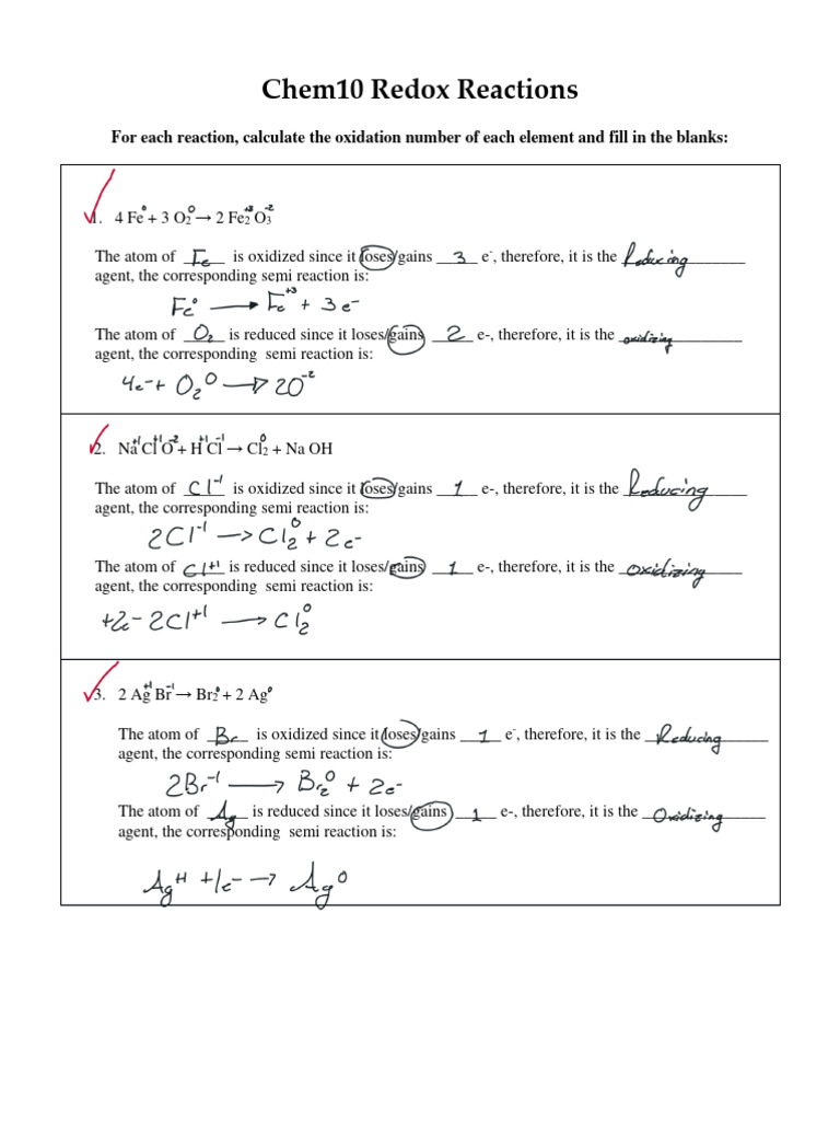 Chem10 Redox Reactions | PDF | Redox | Chemical Reactions