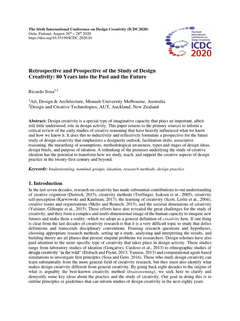 2020 DS105 - 001 - Retrospective and Prospective of The Study of Design ...