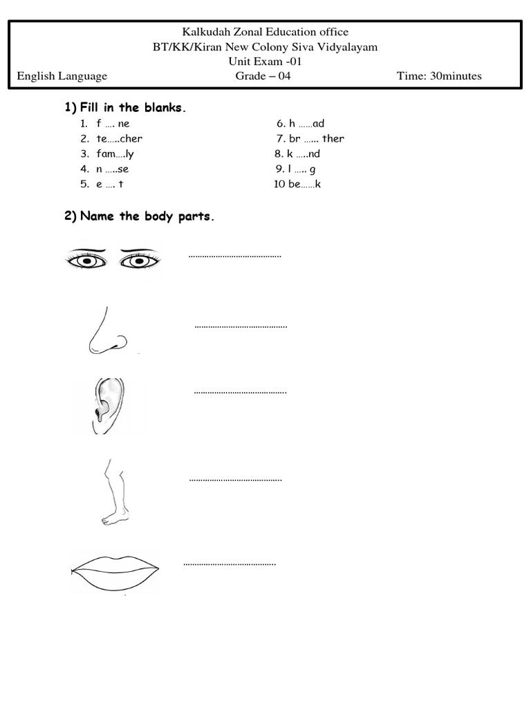 Grade 4 English Unit Exam Papers Pdf Cereals
