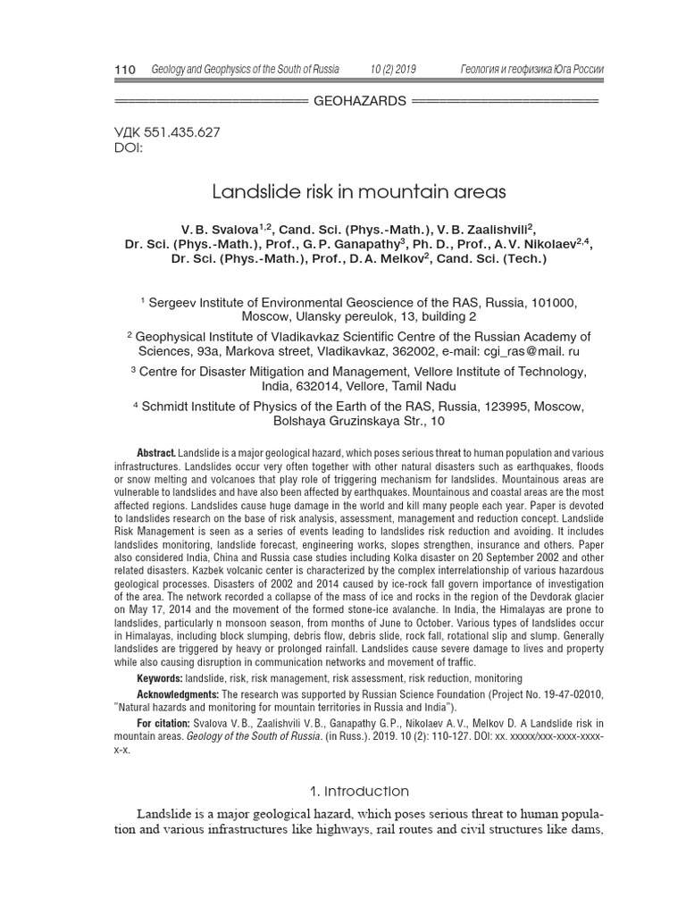 Landslide Risks in Mountain Areas | PDF | Landslide | Earthquakes