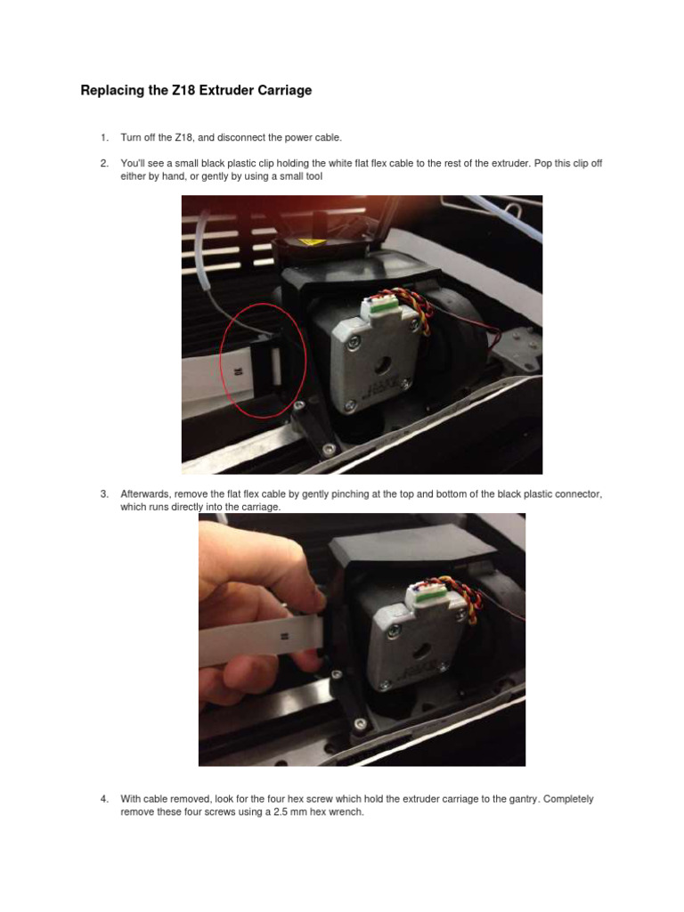 MakerBot Z18 Extruder Carriage Replacement Instructions | PDF