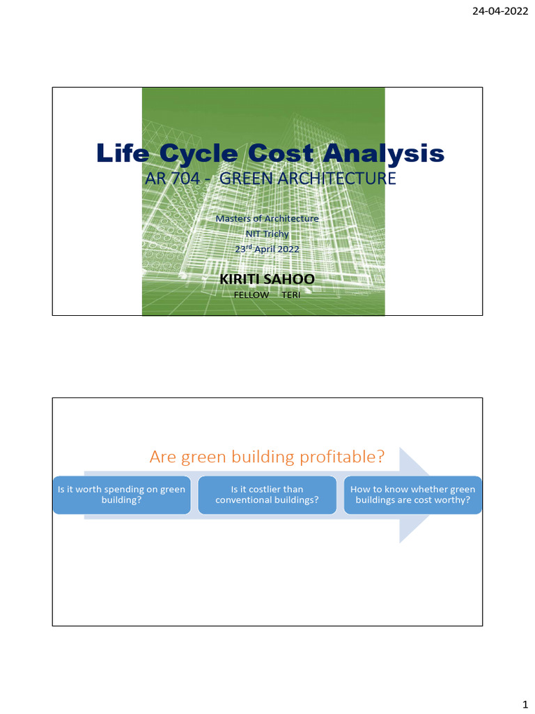 Life Cycle Cost Analysis of Green Buildings | PDF | Life Cycle ...