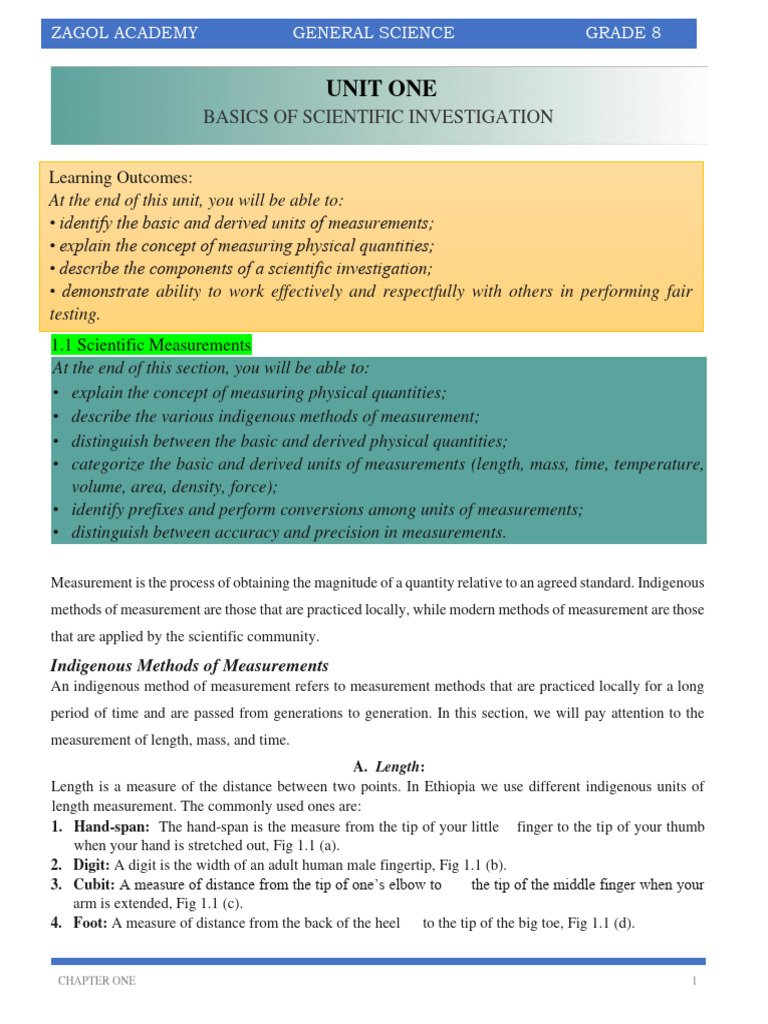GS Unit 1-1.1 | PDF | Measurement | Kilogram