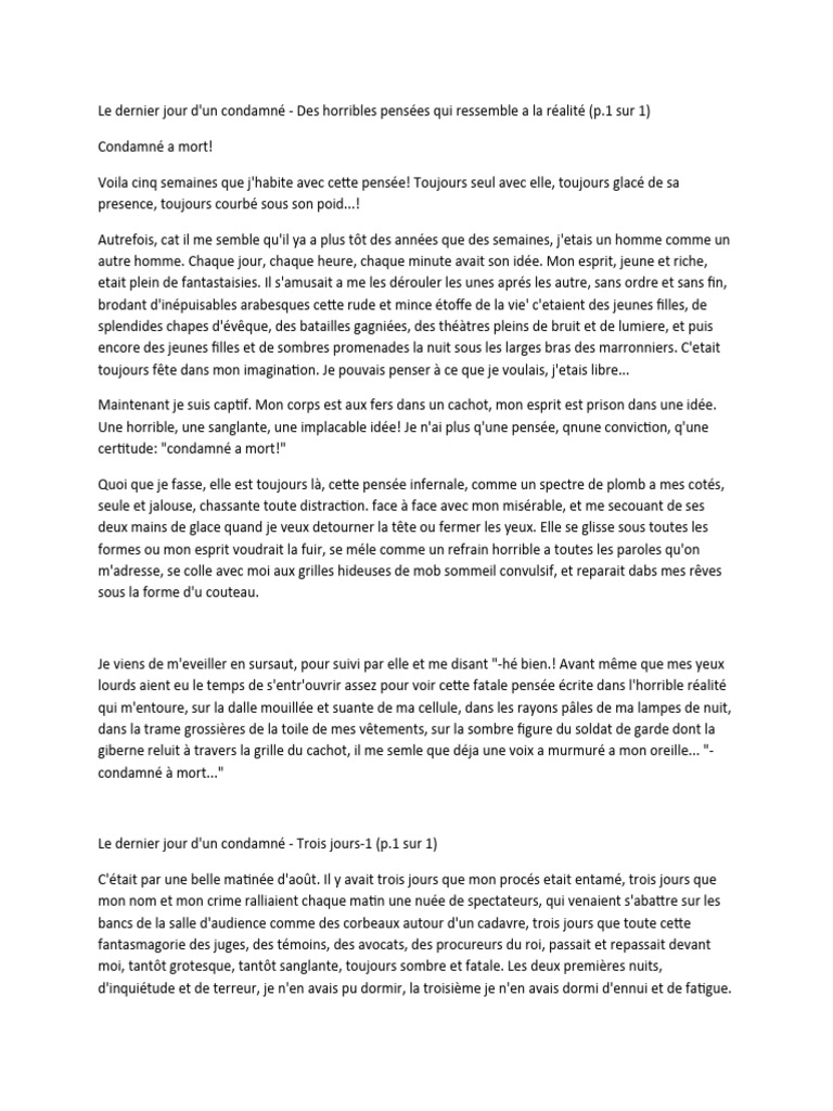 Dernier jour d'un condamné à mort | PDF | Fenêtre | Pendaison