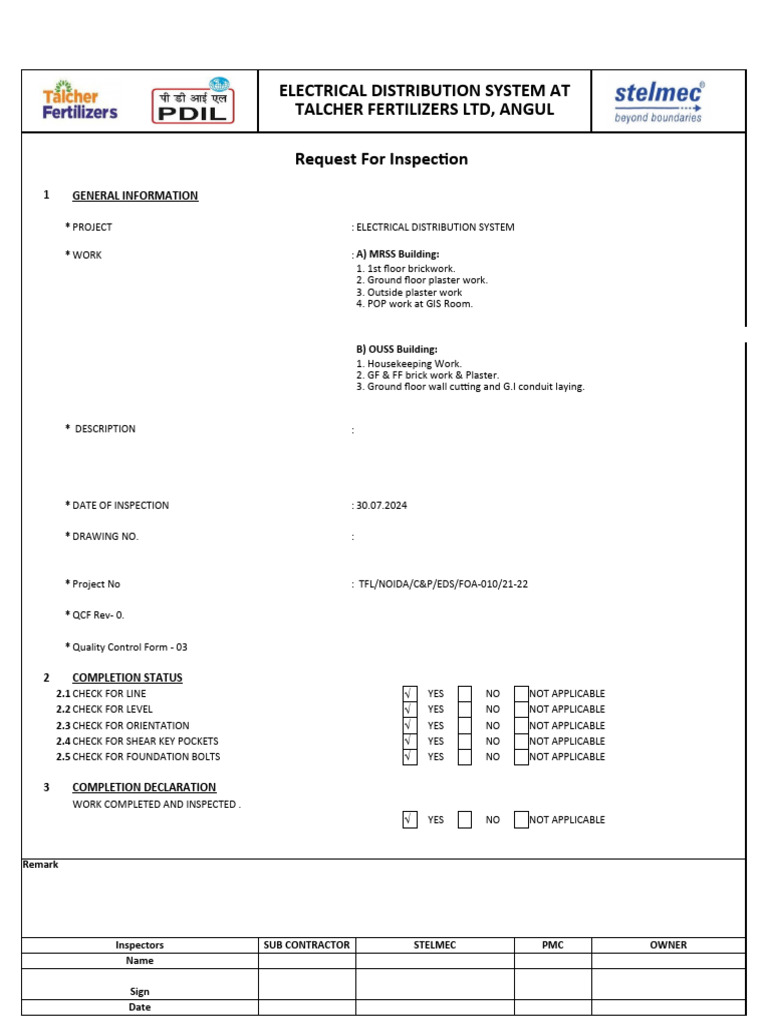 Rfi - 30.07.2024 | PDF | Materials | Civil Engineering