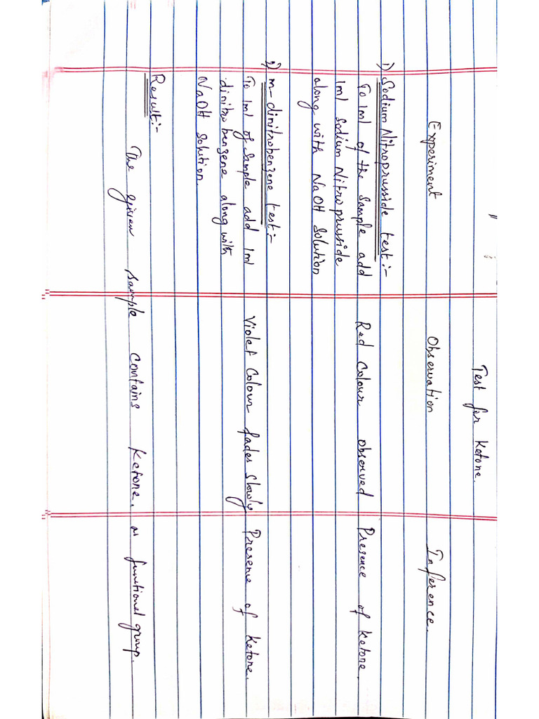 Test For Ketone | PDF