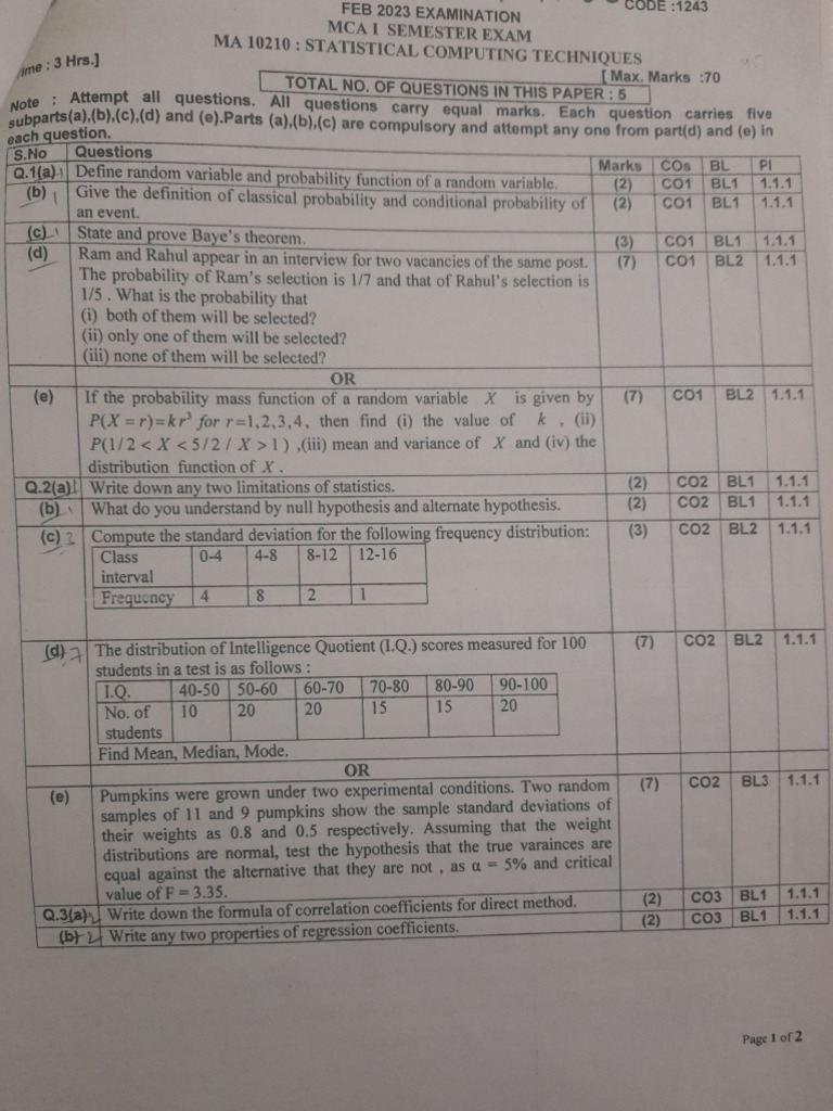 Semester - 1 - All Papers | PDF