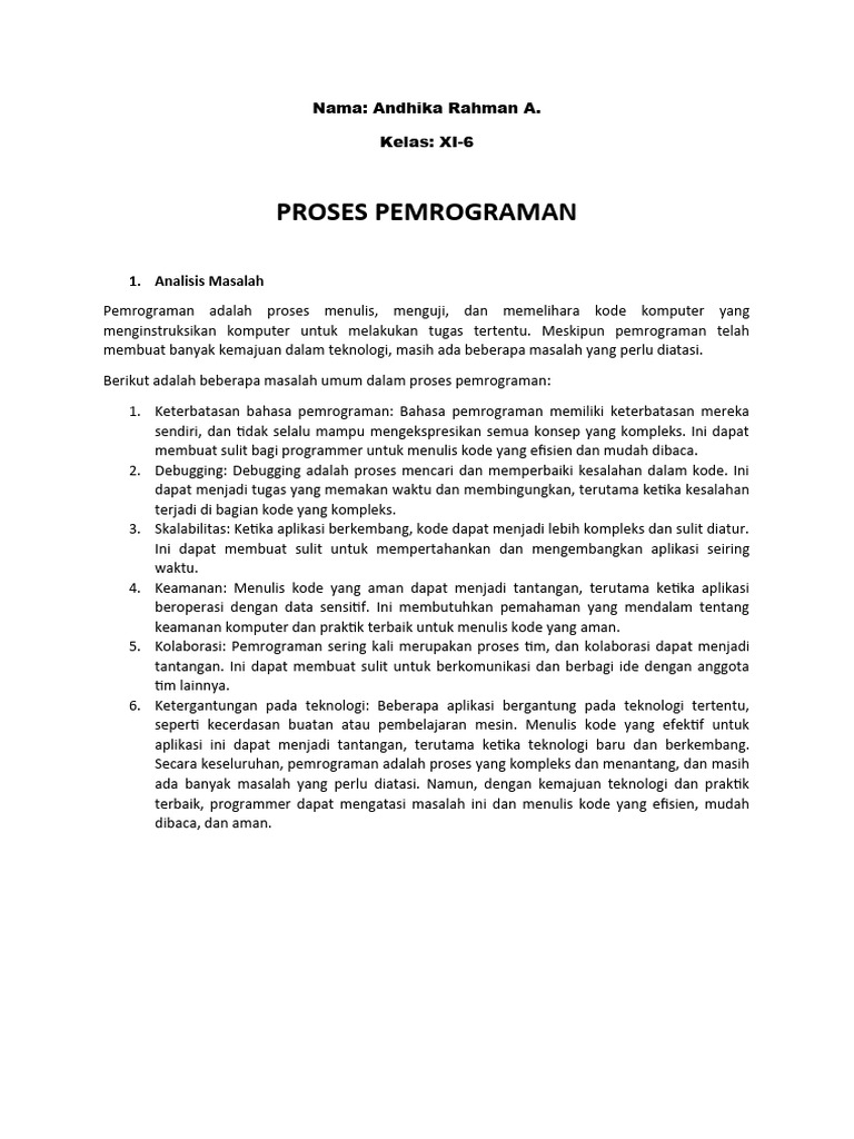 WORD - Proses Pemrograman (Andhika) | PDF