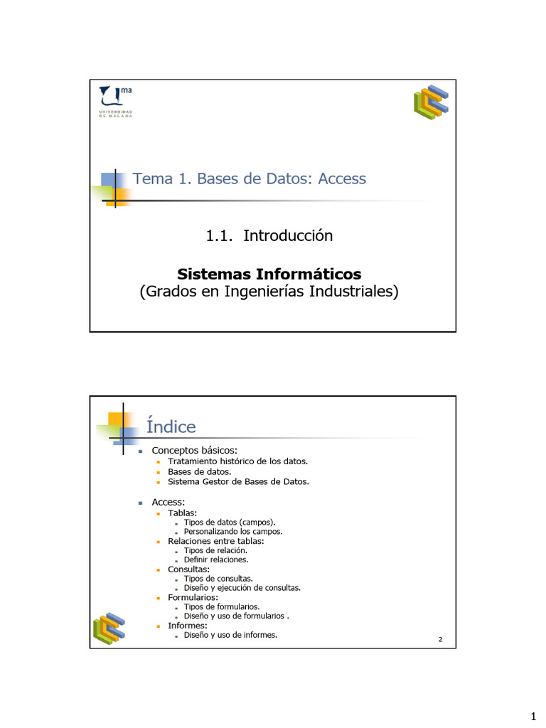 Introducción a Bases de Datos Access | PDF | Bases de datos | Base de ...