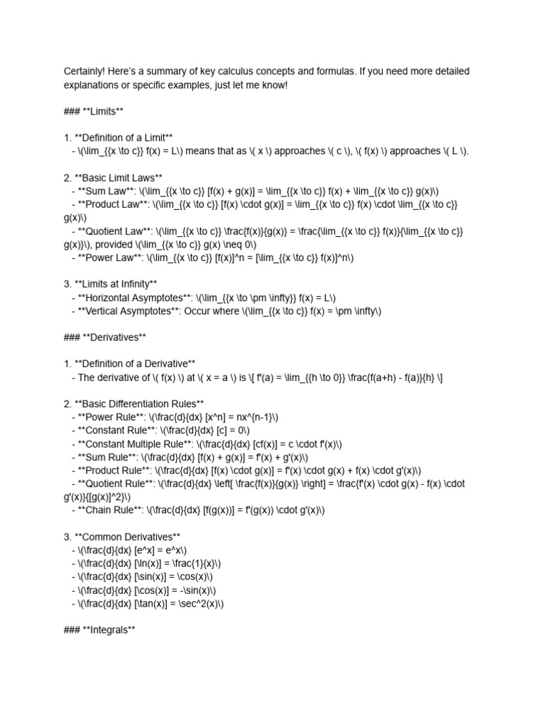 Calculus pdf derivative integral