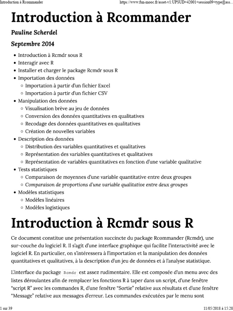 Introduction à Rcommander et ses outils | PDF | Technologie et ingénierie