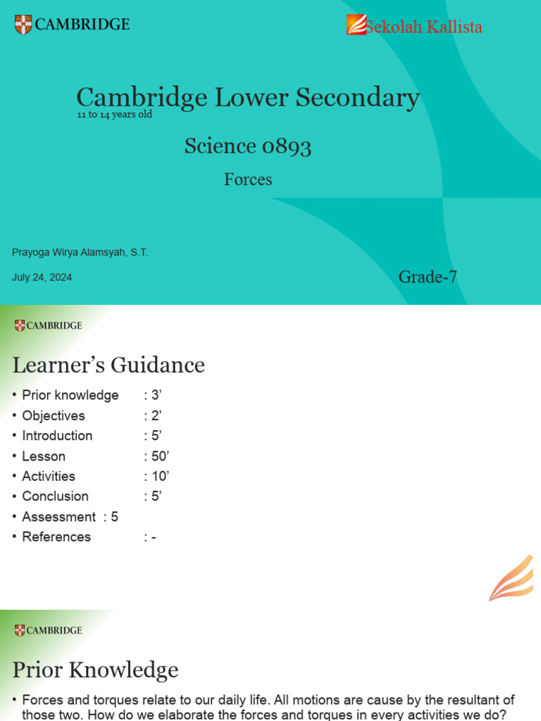 Forces and Motion: Grade 7 Science Guide | PDF | Force | Mechanics