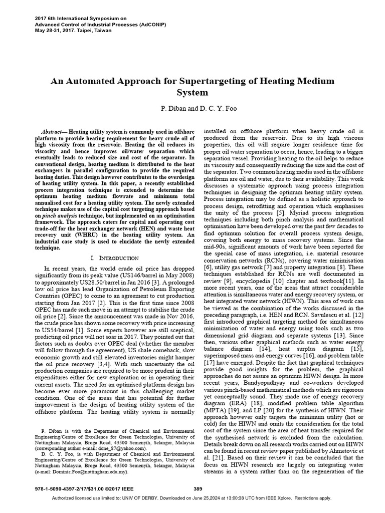 Optimizing Offshore Heating Utility Systems | PDF | Heat Transfer | Heat