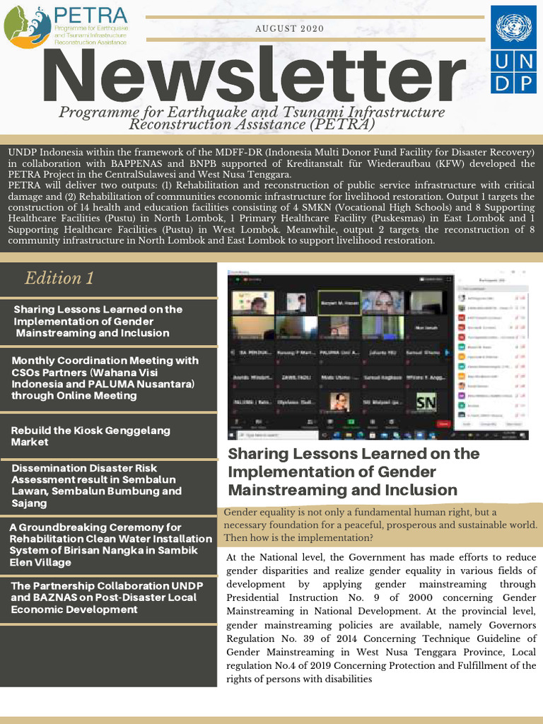 Newsletter Edition 1 - August 2020 in English | PDF | United Nations ...