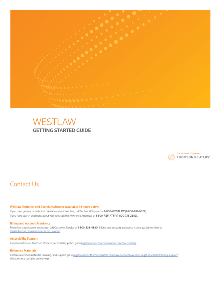 Westlaw Classic - Getting Started | PDF