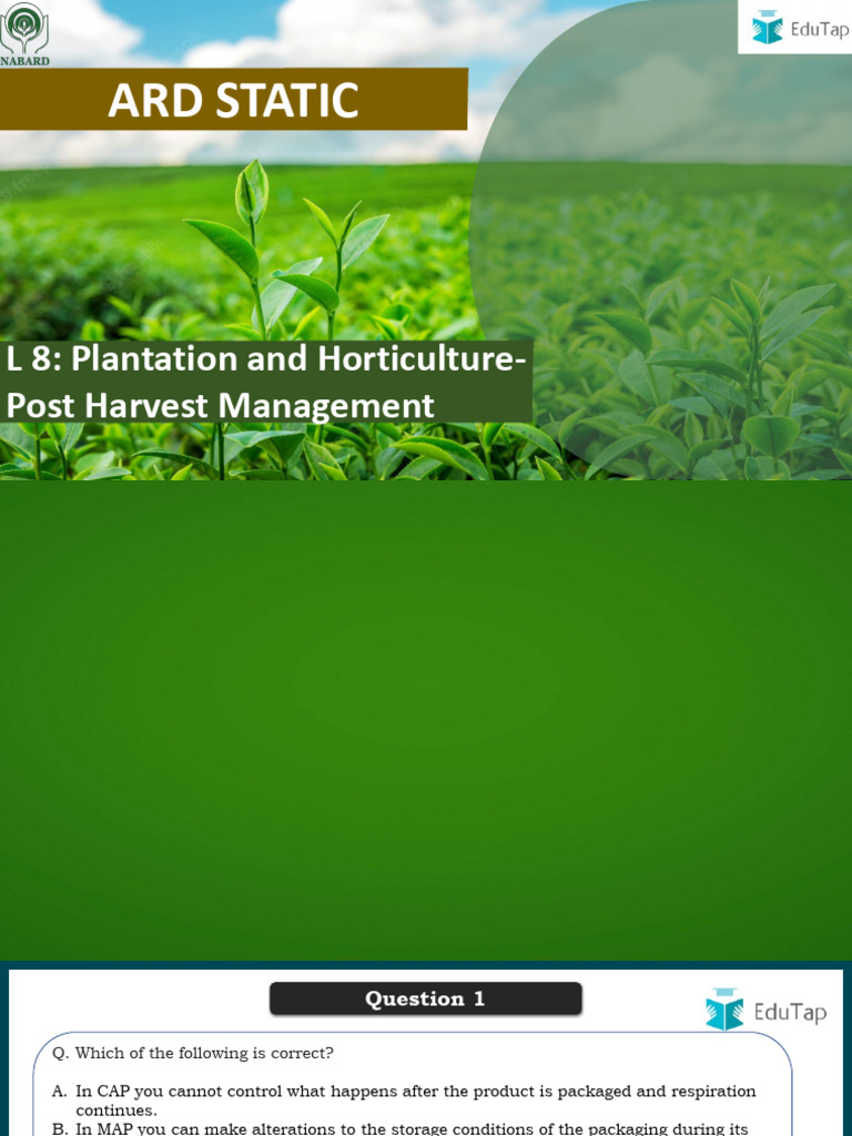 Imp pptL-8 Plantation and Horticulture - Post Harvest Management | PDF ...
