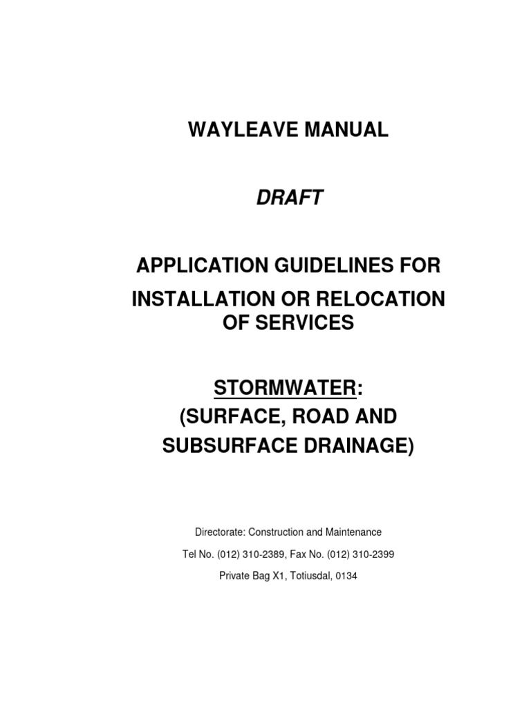 Stormwater Wayleave Application Guide | PDF | Road