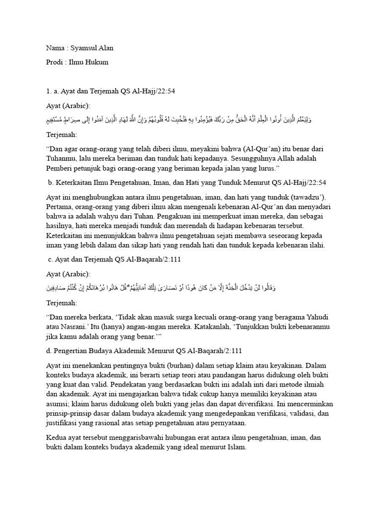 Keterkaitan Ilmu dan Iman dalam Islam | PDF