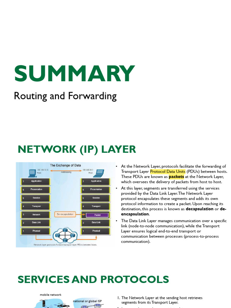 Network Layer Routing and Forwarding Explained | PDF | Routing ...