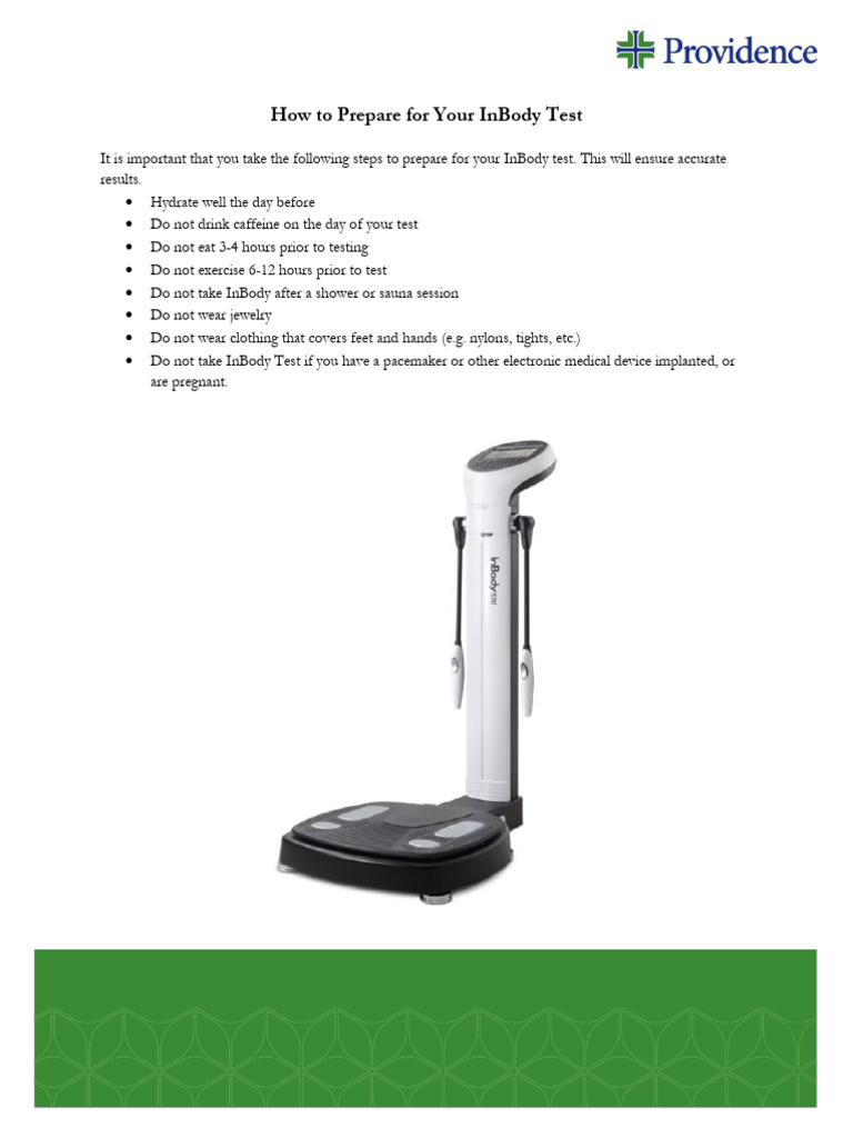 InBody Test Preparation Guidelines | PDF