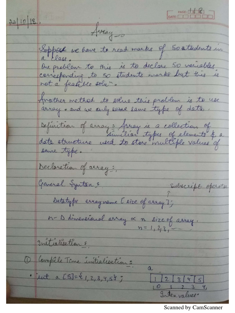 Unit-4 Arrays and Basic Algorithms... | PDF