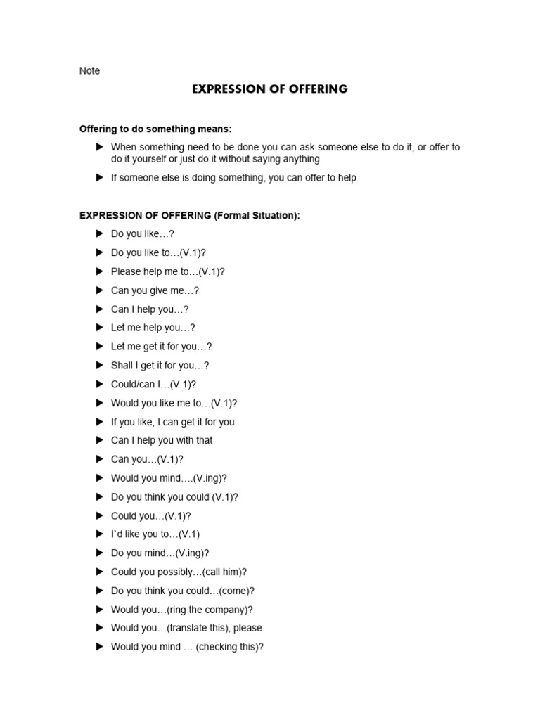 NOTE Expression of Offering | PDF | Language Arts & Discipline