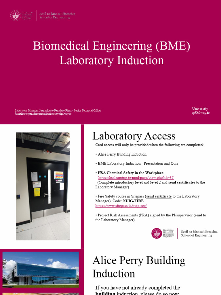 BME Laboratory Induction Guidelines | PDF | Laboratories | Green Chemistry