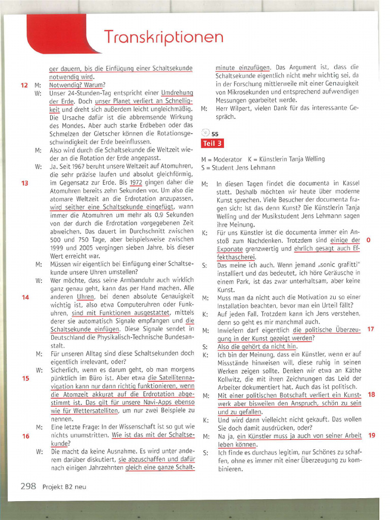 Projekt B2 Neu Transkriptionen 41 | PDF