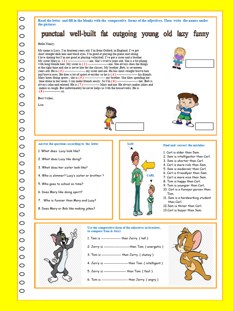 Comparative Adjectives Worksheet | PDF