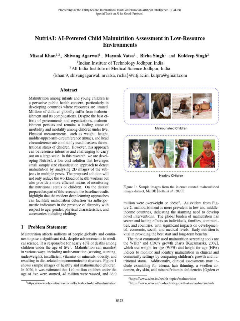 Child Malnutrition Assessment in Low-Resource | PDF | Malnutrition ...