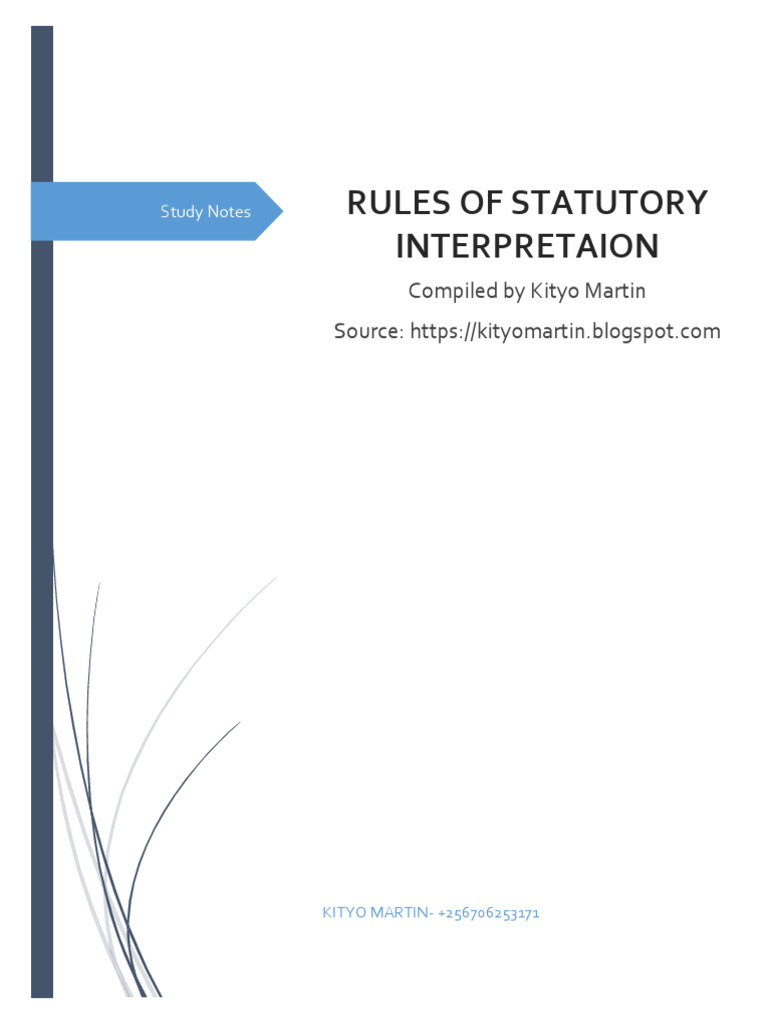 Rules of Statutory Interpretation Guide | PDF | Statutory ...