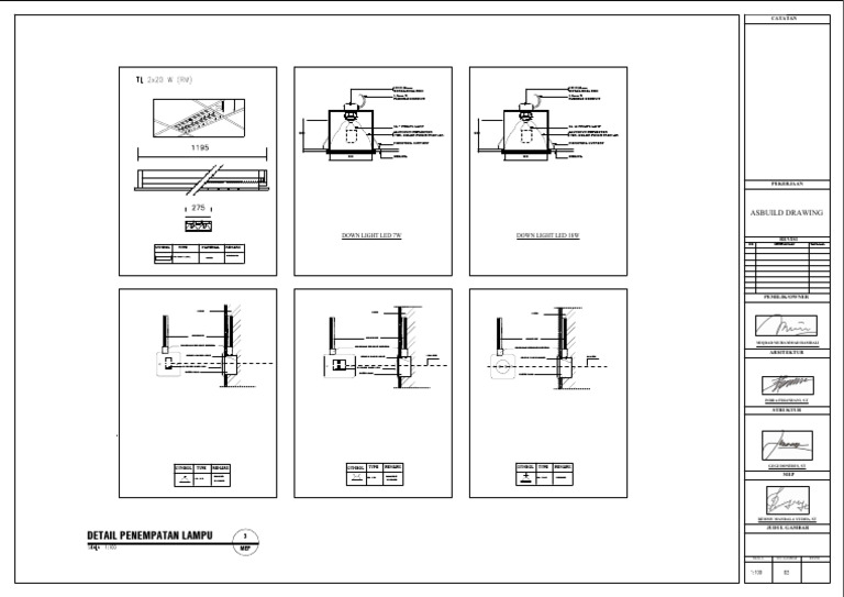 Detail Penempatan Lampu: Asbuild Drawing | PDF | Electrical Components ...