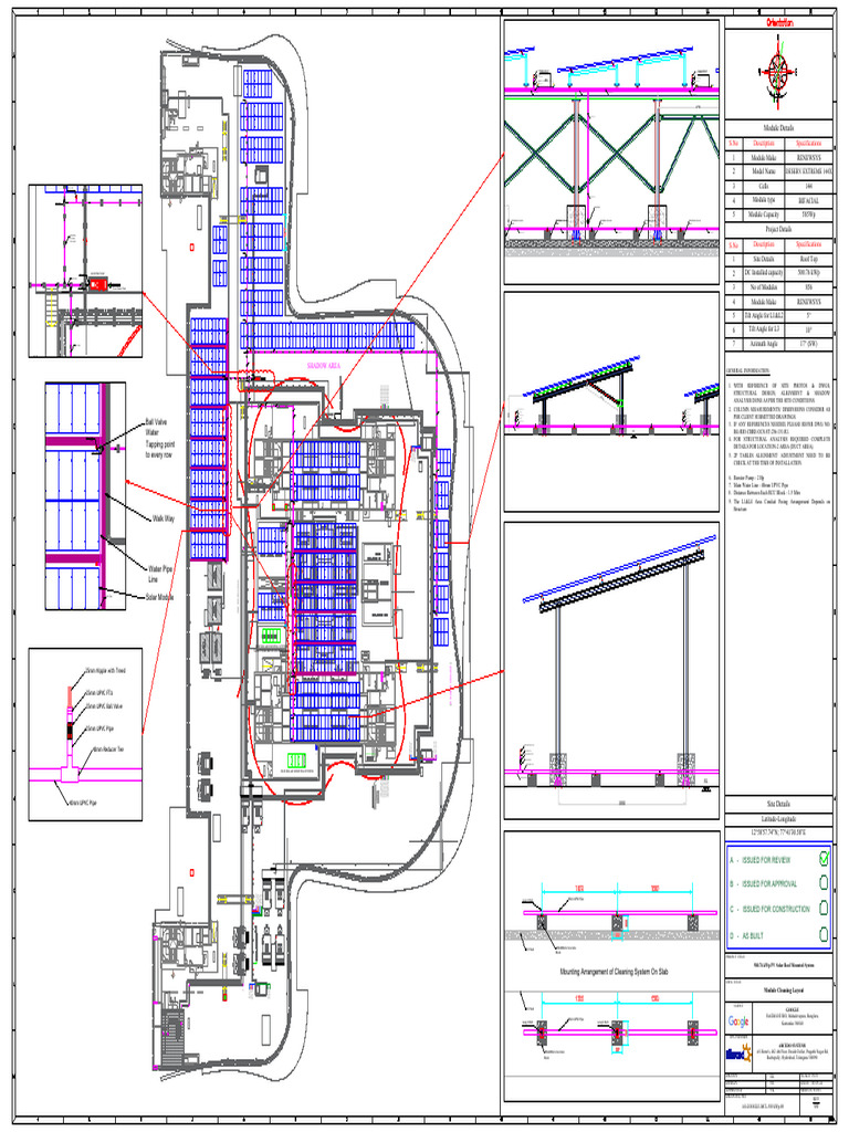 As Google 500.76KW - Module Cleaning Layout | PDF | Gas Technologies ...