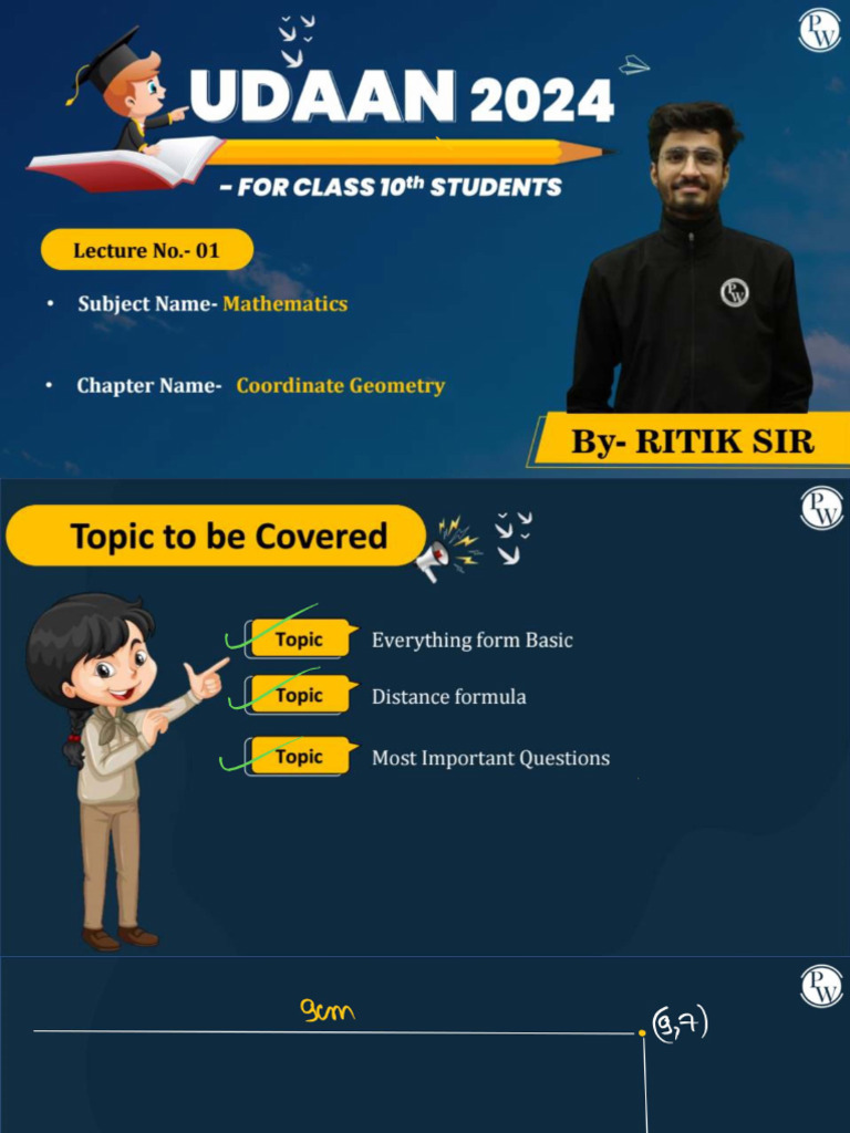 Coordinate Geometry 01 - Class Notes - (Udaan 2024) | PDF