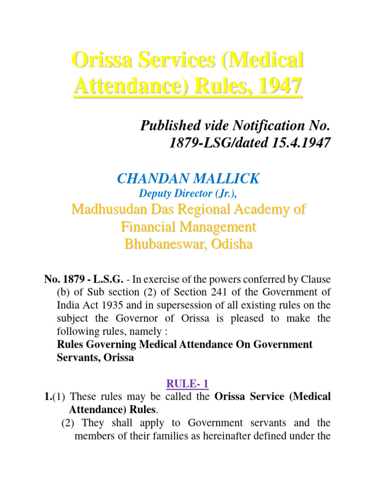 Medical attendance rules ppt pdf hospital medical school