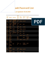 Default Password List