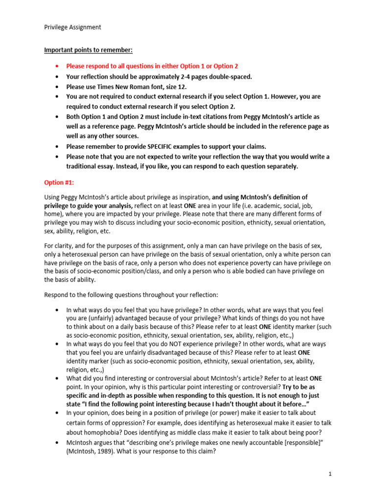 SOC211 Privilege Reflection Fall 2022 | PDF | Sexual Orientation ...