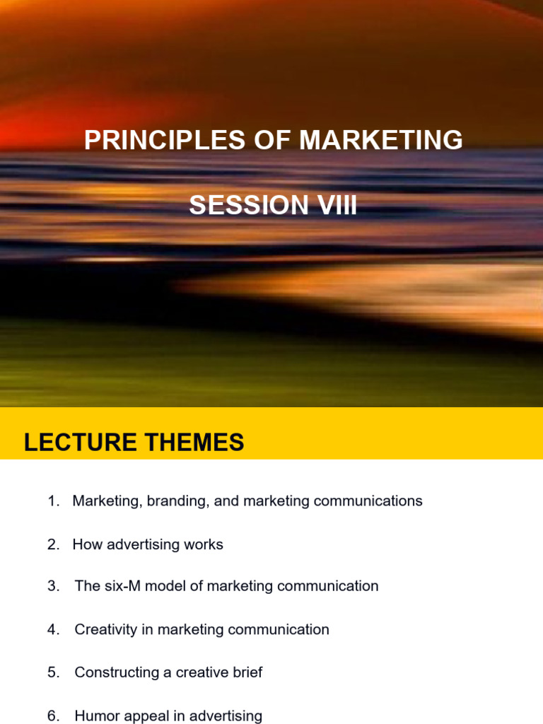 Principles of Marketing - Session VIII PROMOTION | PDF | Marketing ...