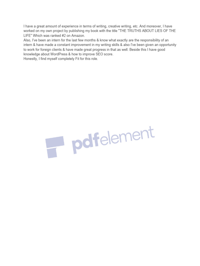 Internshala Resume PDF