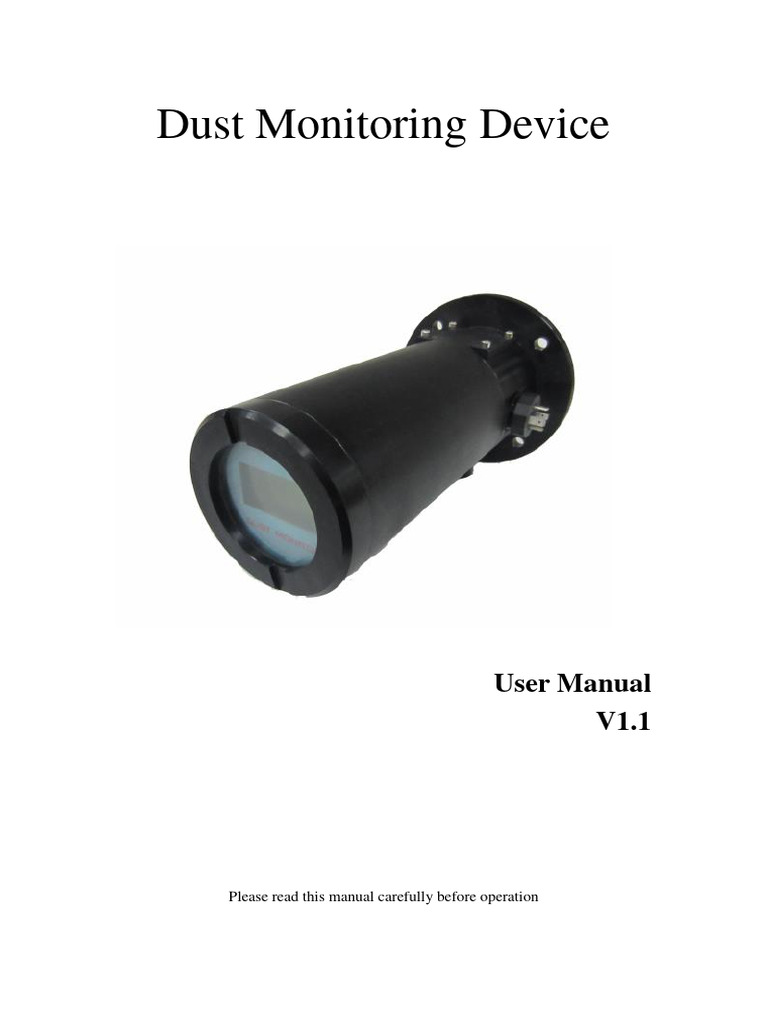 BS-100 Dust Monitor User Manual | PDF | Calibration
