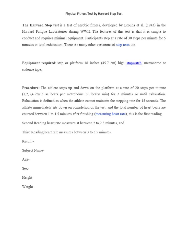 the-harvard-step-test-subhankar-pdf-heart-rate-physical-fitness