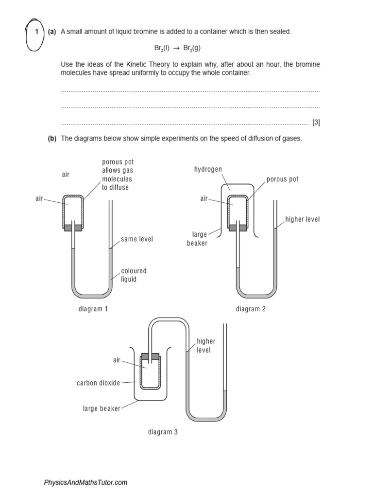 The Particulate Nature of Matter 2 QP | PDF | Gases | Molecules