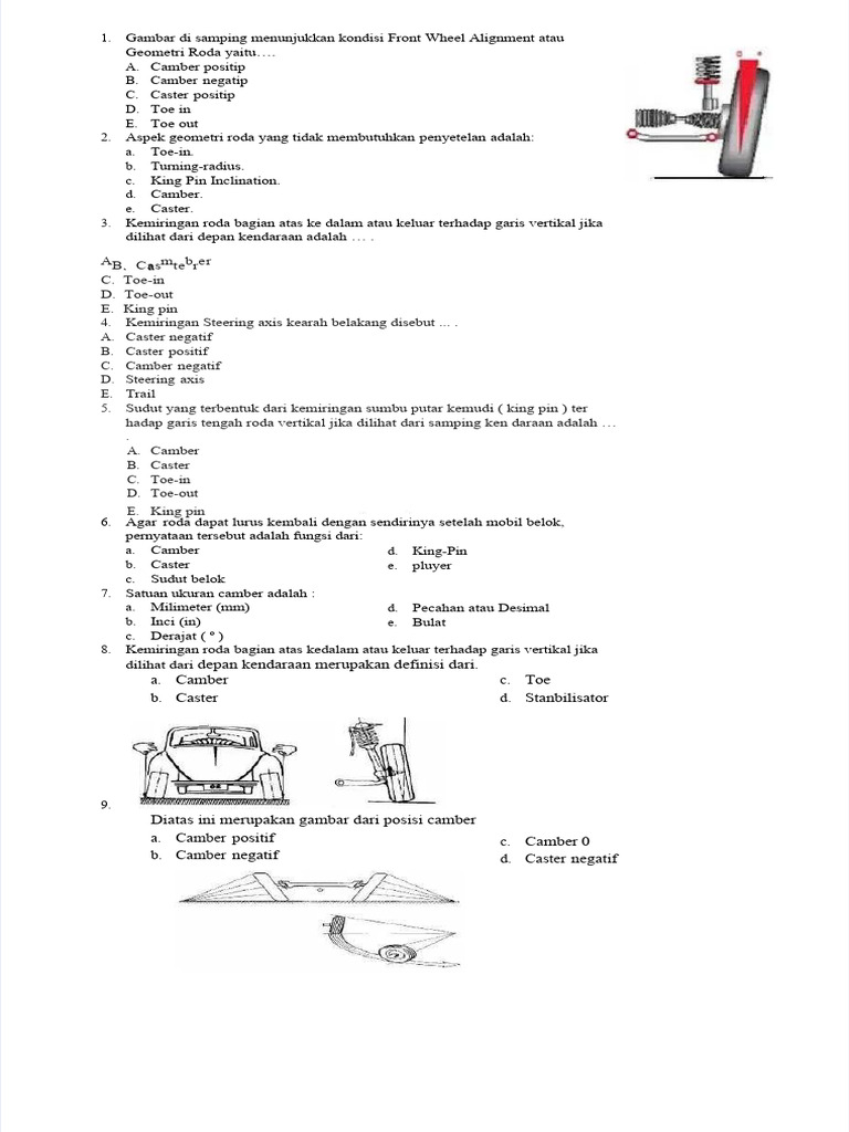 Penyetelan Camber pada Geometri Roda | PDF