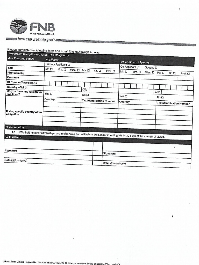 FNB Tax Forms | PDF