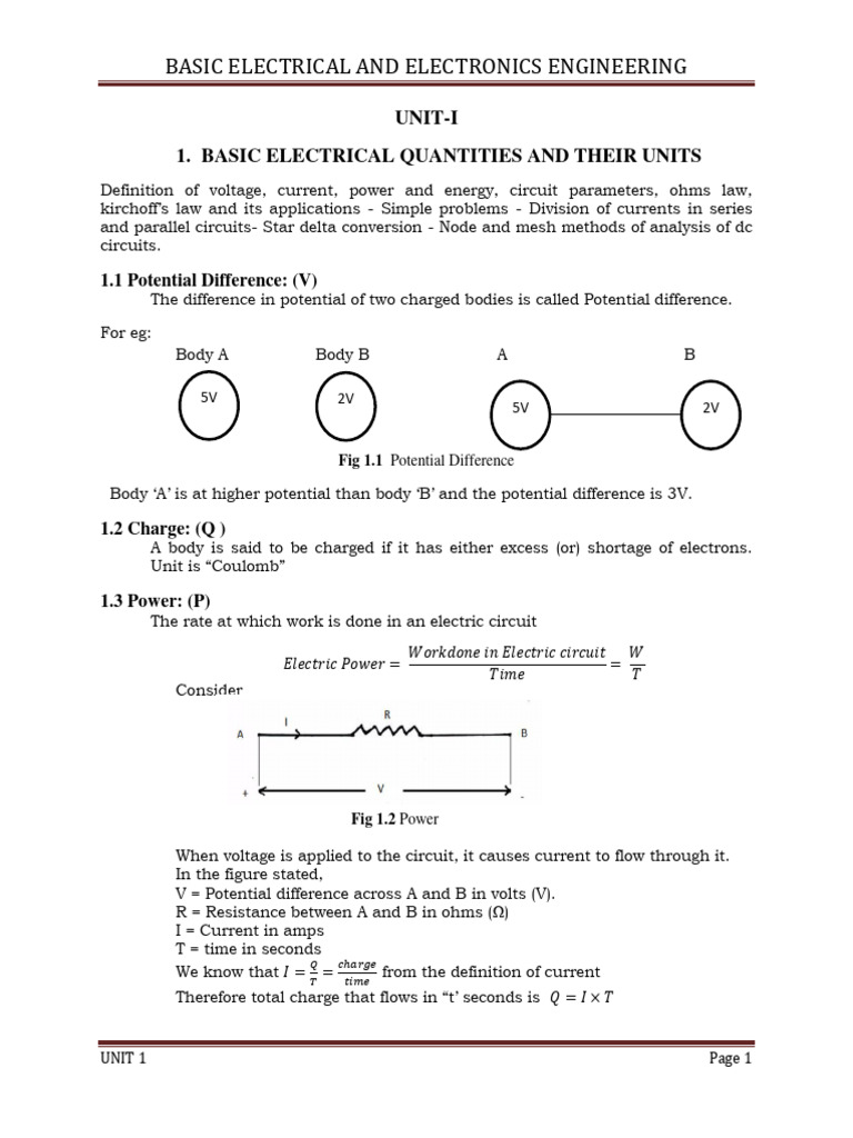 Basic Electrical Engineering Concepts | PDF | Electrical Network | Voltage