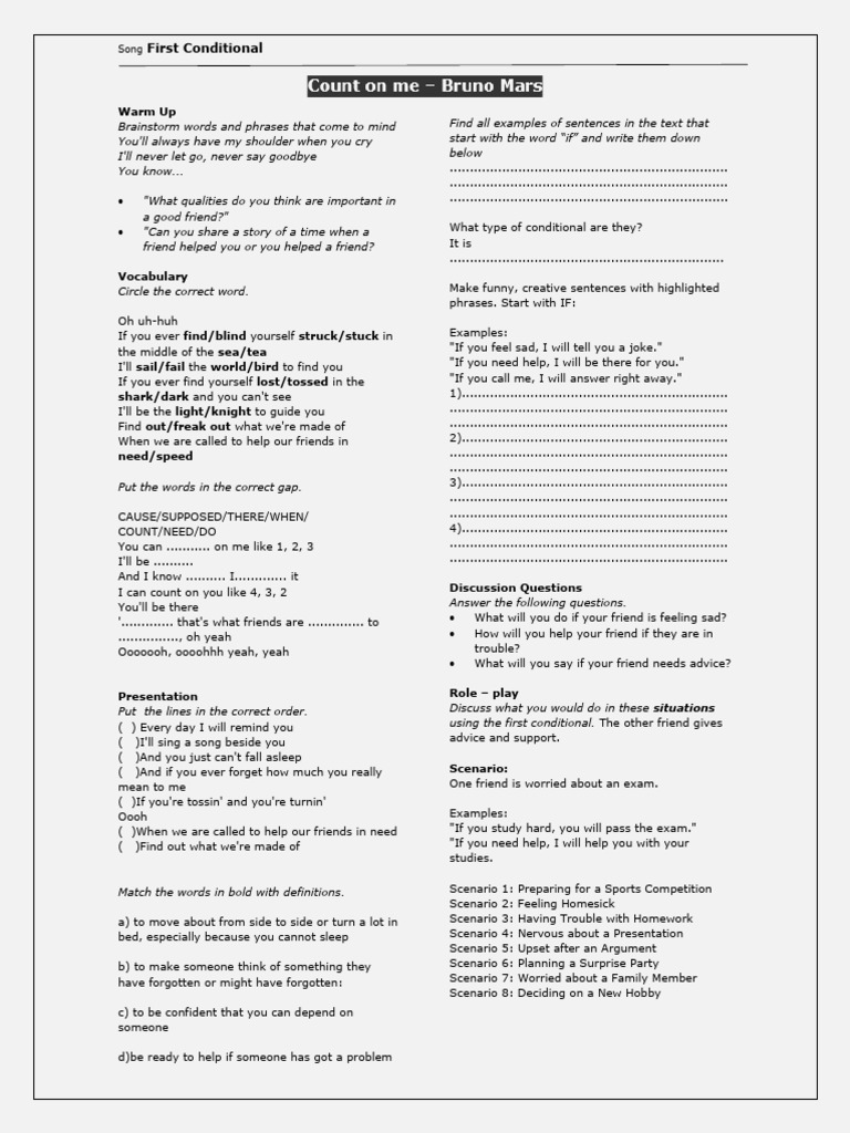 Count on me bruno mars pdf