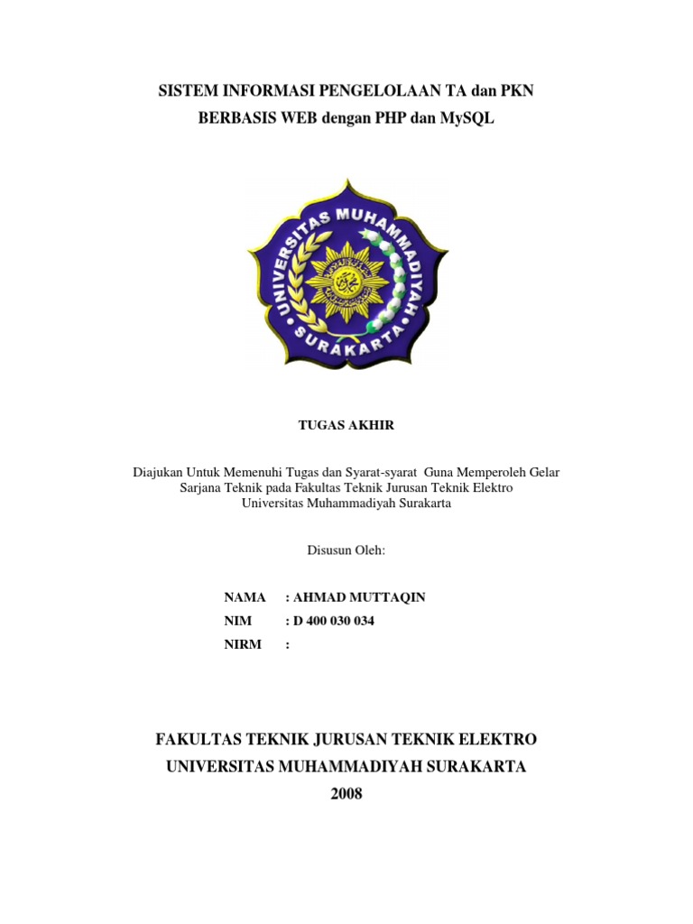 Contoh Laporan Skripsi Sistem Informasi Guru Paud