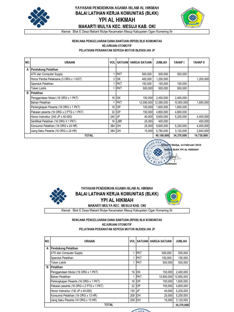 8 - RPDB Kejuruan Otomotif 240 JP | PDF