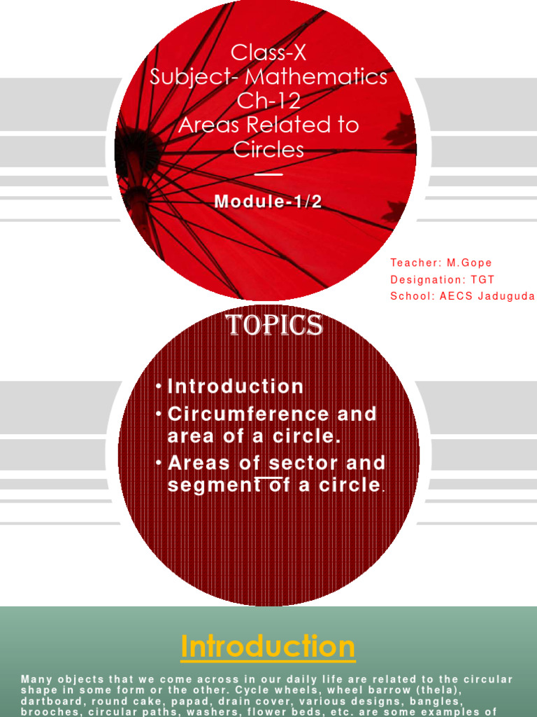 Class 10 maths l12 areas related to circle ppt mod 1 of 2 pdf